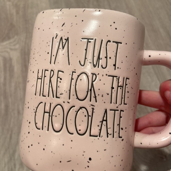 Rae Dunn I’m Just Here For The Chocolate Pink Speckled Mug - Picture 2 of 4